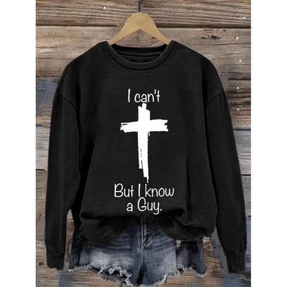 Crew Neck "I Know A Guy" Cross Sweater