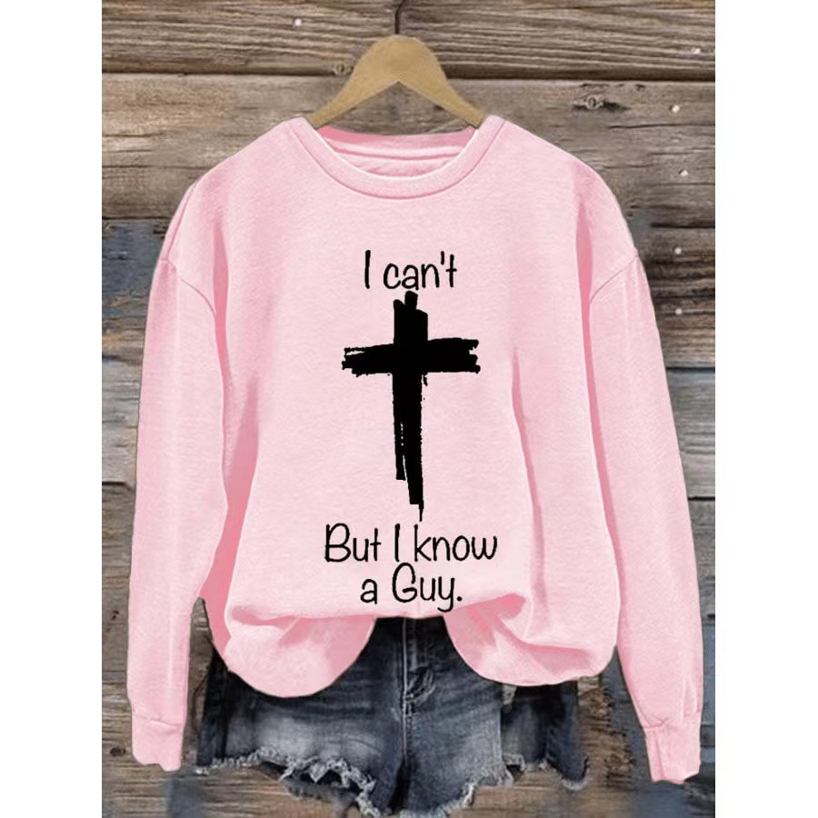 Crew Neck "I Know A Guy" Cross Sweater